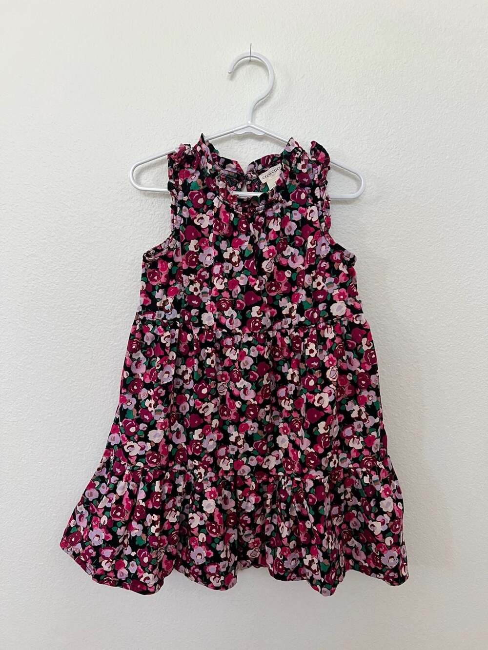 Crewcuts Girls Tiered Floral Print Sleeveless Dress